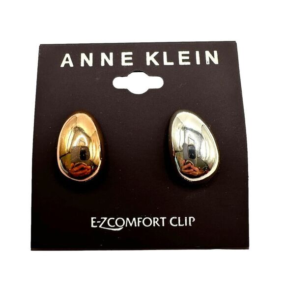 Anne Klein 3/4" Hoop E-Z Comfort Clip-On Earrings Rose Gold, Gold, - Picture 4 of 5
